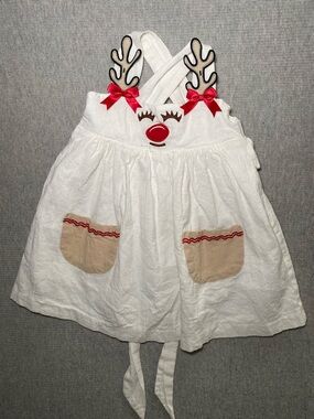 Lil Cactus Reindeer Dress Tie Back Size 3T